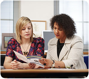 Two female colleagues organising home care